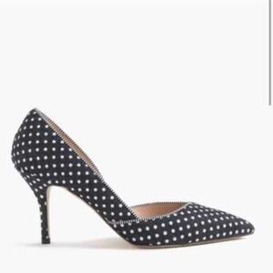 J.Crew | Colette D'Orsay Navy & White Polka Dot Heels | 7